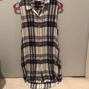 Long flannel tank top shirt/dress
